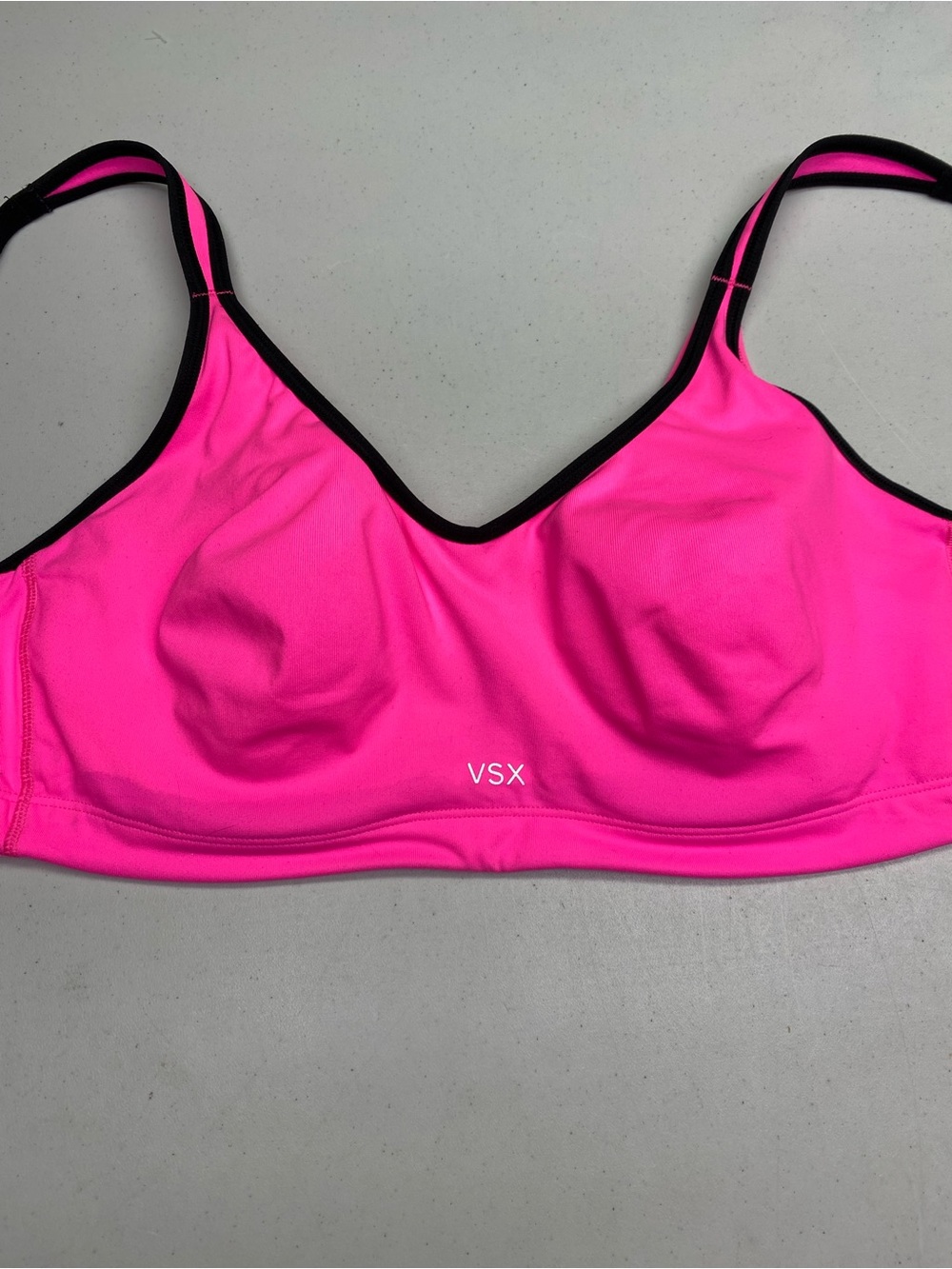 VSX Neon Pink Sports Bra with Black Trim, 36DD *P1061